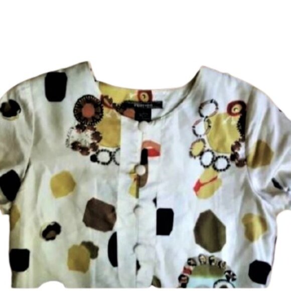 Vintage 90s Vertigo Paris cotton & silk blend shift tunic dress - Picture 5 of 7